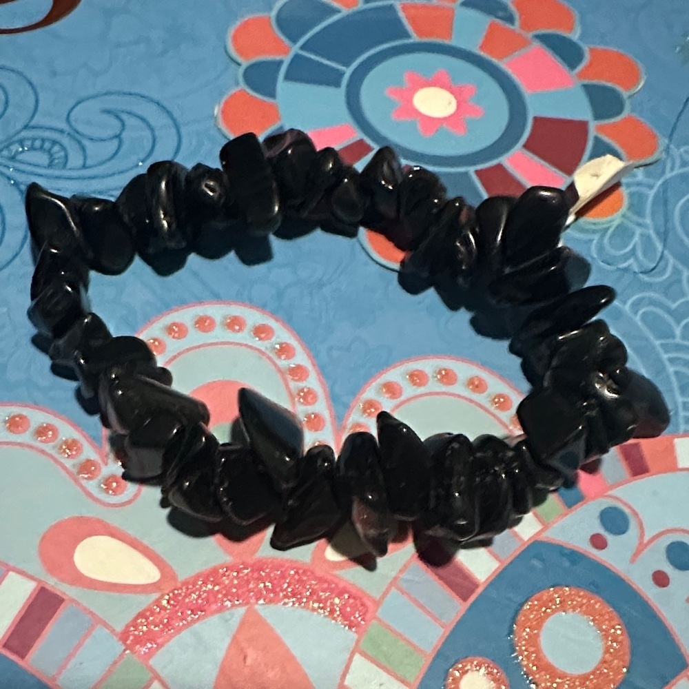 Genuine Onyx  Stone Chip Bracelet
